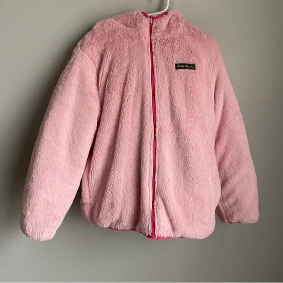 Eddie Bauer Girl's Reversible Pink and Purple Ombre Puffer Jacket Medium 10-12 - Picture 3 of 11